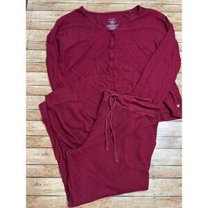 Posh Peanut Women's Bordeaux Waffle Bamboo Lounge Set 2XL